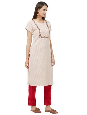 striped straight kurta - 16725204 - Standard Image - 2