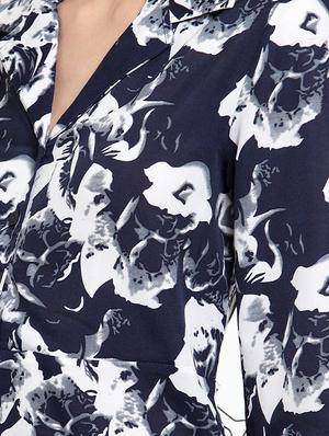 lapel neck floral a-line dress - 16725871 - Standard Image - 5