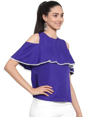 cold shoulder lace detail top - 16725886 - Standard Image - 2