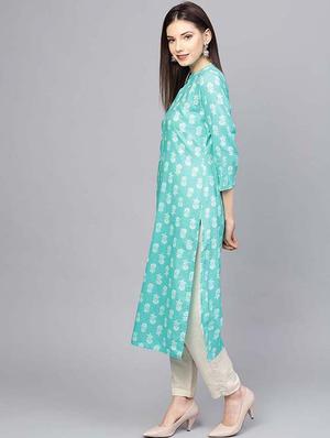 floral straight kurta - 16725963 - Standard Image - 2