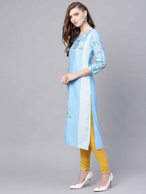 printed straight kurta - 16725993 - Standard Image - 2