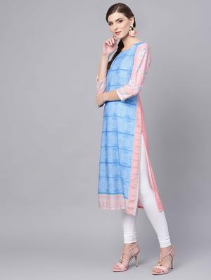 printed straight kurta - 16725998 - Standard Image - 2