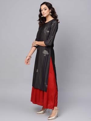 printed straight kurta - 16726000 - Standard Image - 2