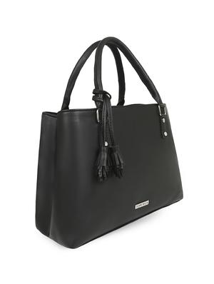black leatherette regular handbag - 16726150 - Standard Image - 5