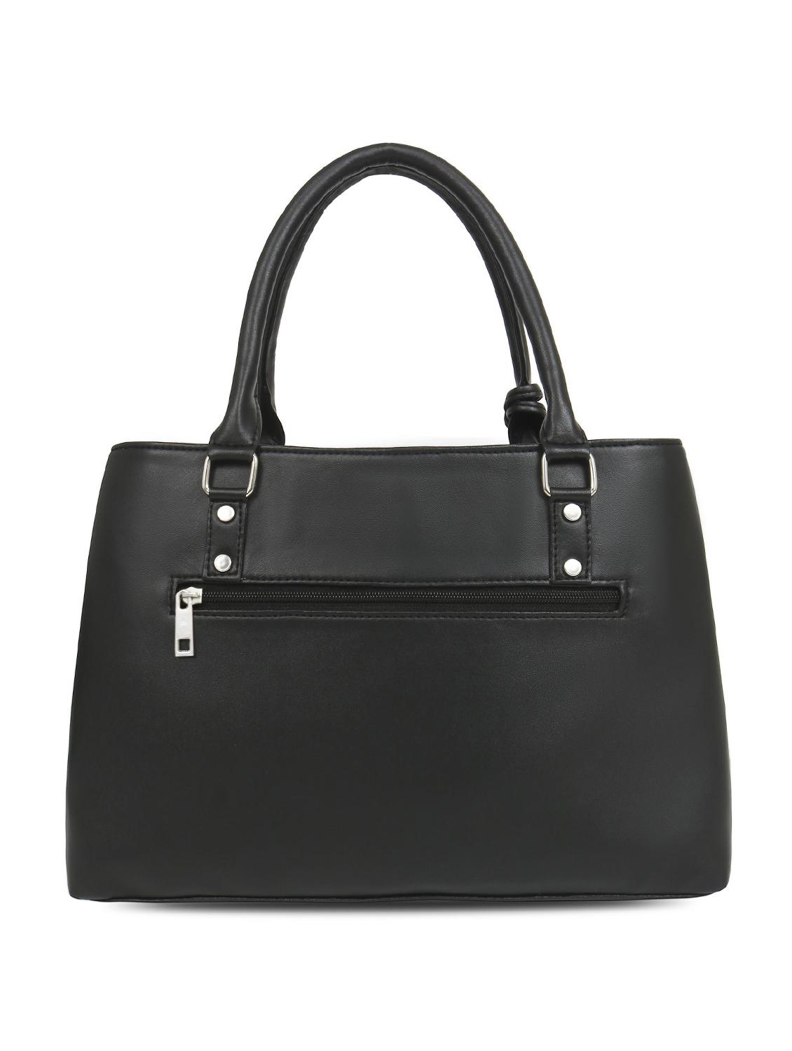 black leatherette regular handbag - 16726150 - Zoom Image - 2