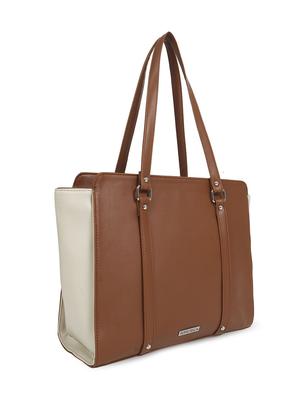 brown leatherette regular handbag - 16726166 - Standard Image - 5