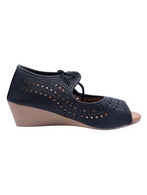 black lace-up wedges - 16726439 - Standard Image - 2