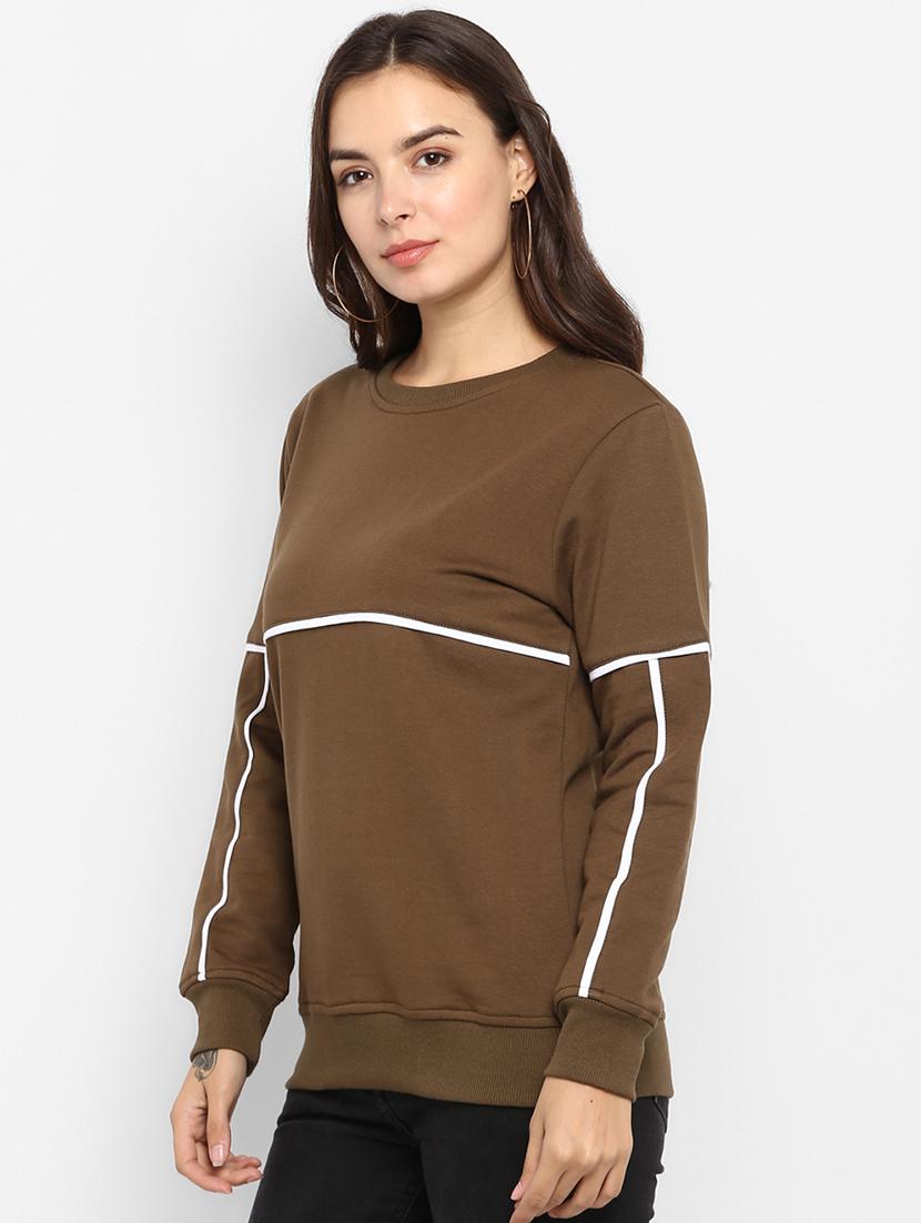 round neck contrast piped pullover - 16726868 - Zoom Image - 2