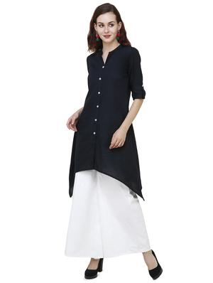 solid asymmetric kurta - 16727096 - Standard Image - 2
