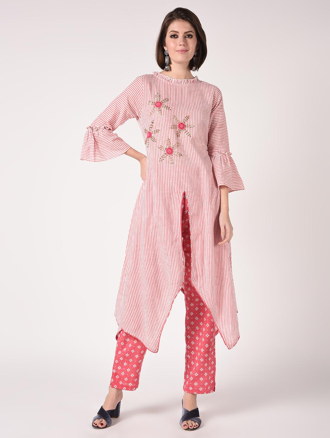 striped kurta pant set - 16728276 - Zoom Image - 2