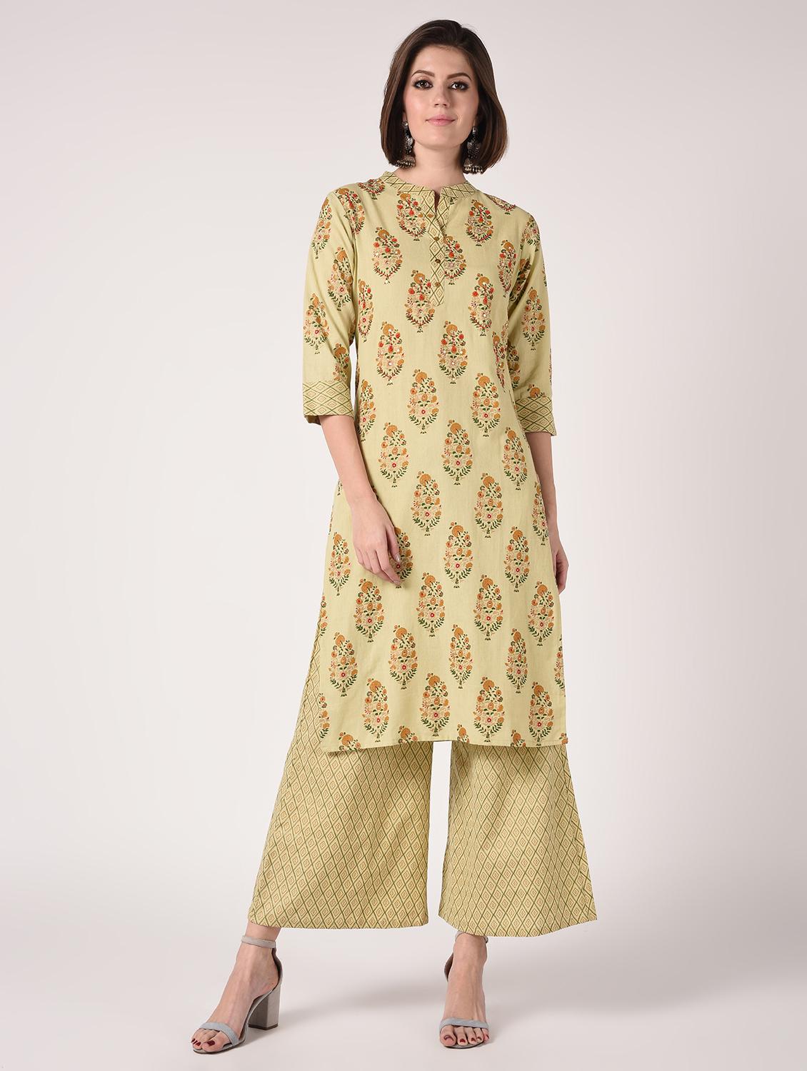 floral kurta palazzo set - 16728278 - Zoom Image - 2