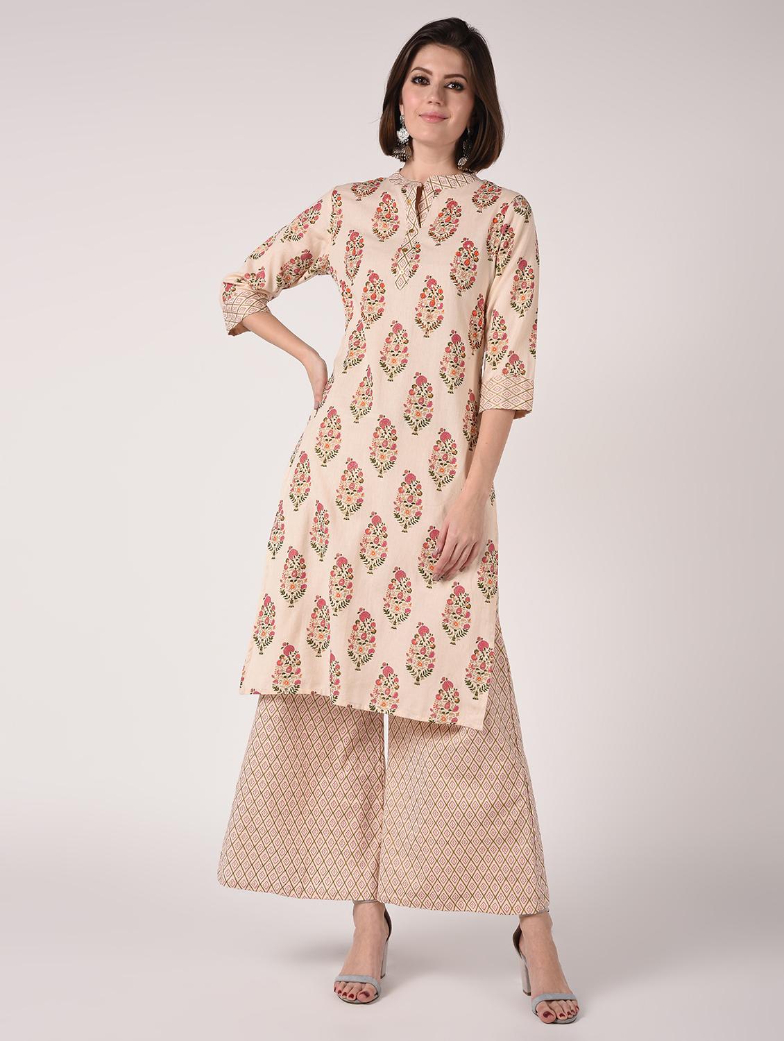 floral kurta palazzo set - 16728279 - Zoom Image - 2