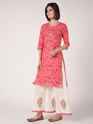 printed kurta palazzo set - 16728281 - Standard Image - 2