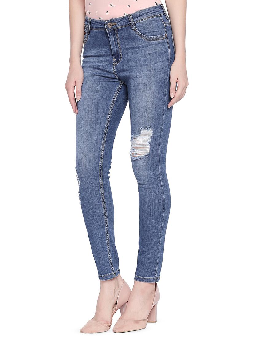 high rise distressed jeans - 16729853 - Zoom Image - 2