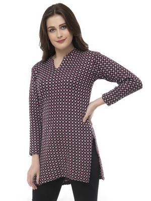 checkered woolen kurti - 16729880 - Standard Image - 2