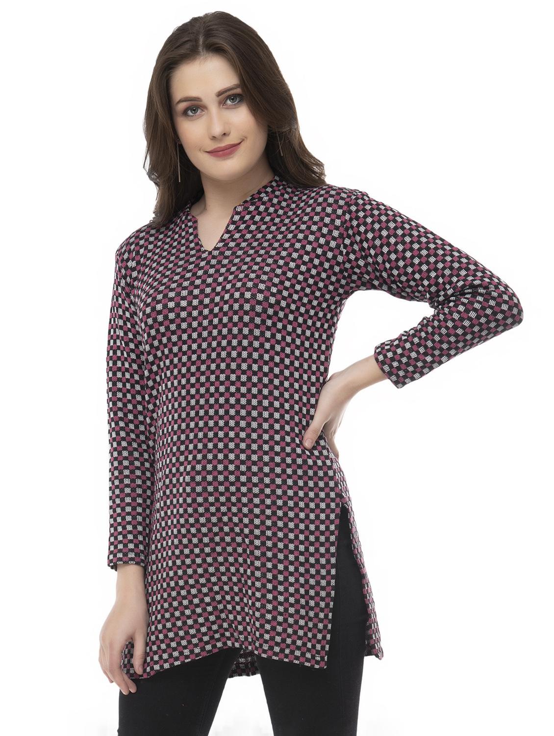 checkered woolen kurti - 16729880 - Zoom Image - 2