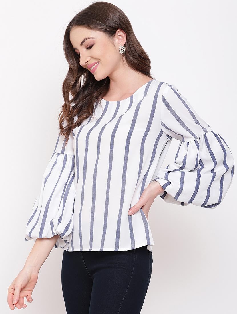 bishop sleeved striped top - 16730486 - Zoom Image - 2