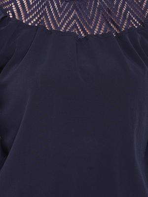 bell sleeved mesh panel top - 16730601 - Standard Image - 5