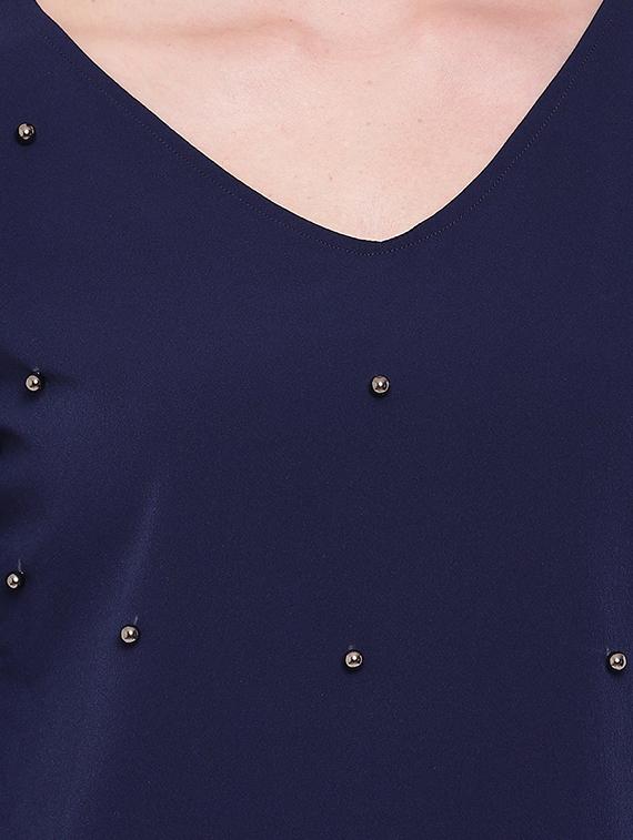 pearl embellished bell sleeved top - 16730604 - Zoom Image - 5