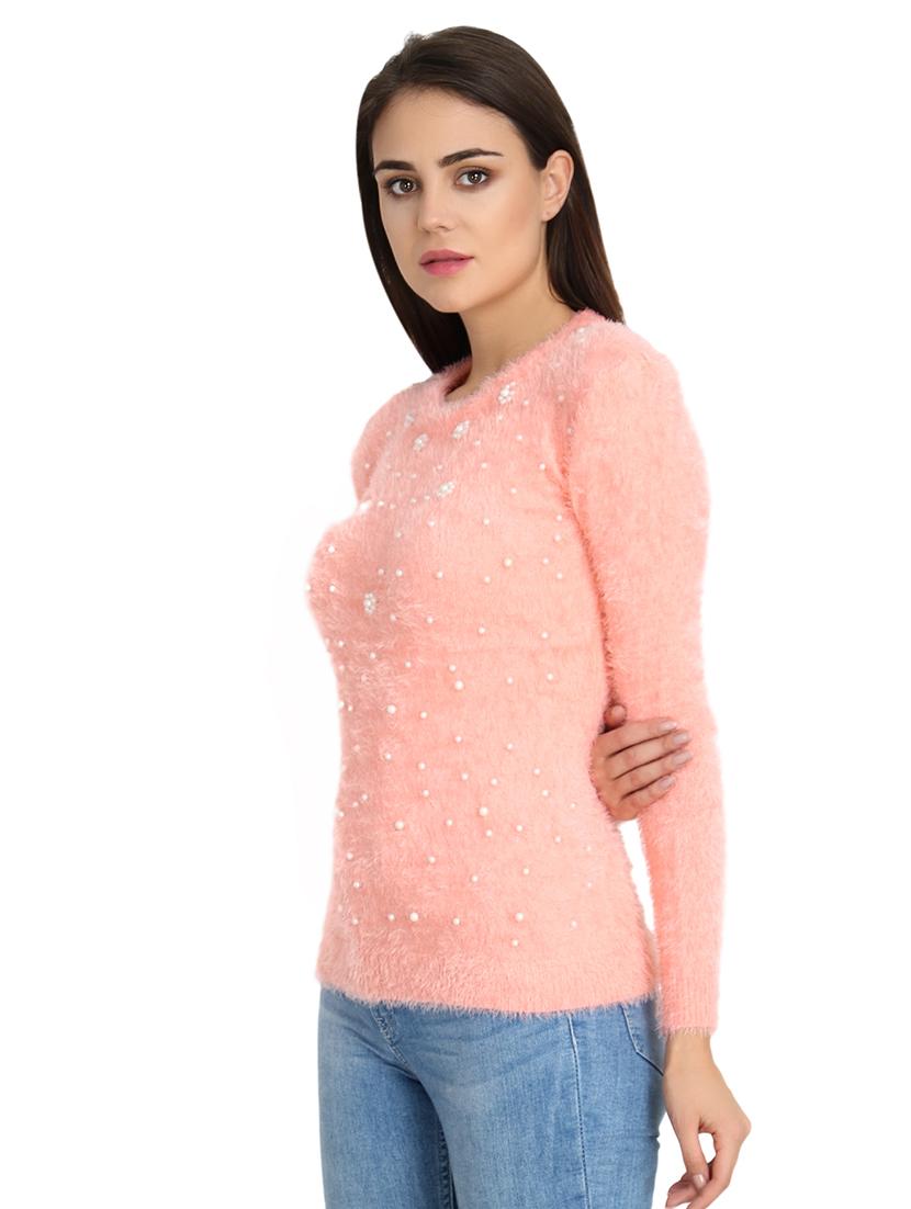 round neck embellished pullover - 16730827 - Zoom Image - 2
