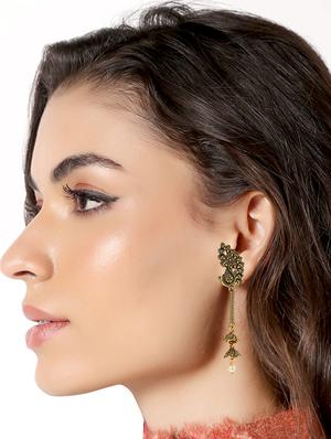 gold brass jhumka earring - 16730965 - Standard Image - 2