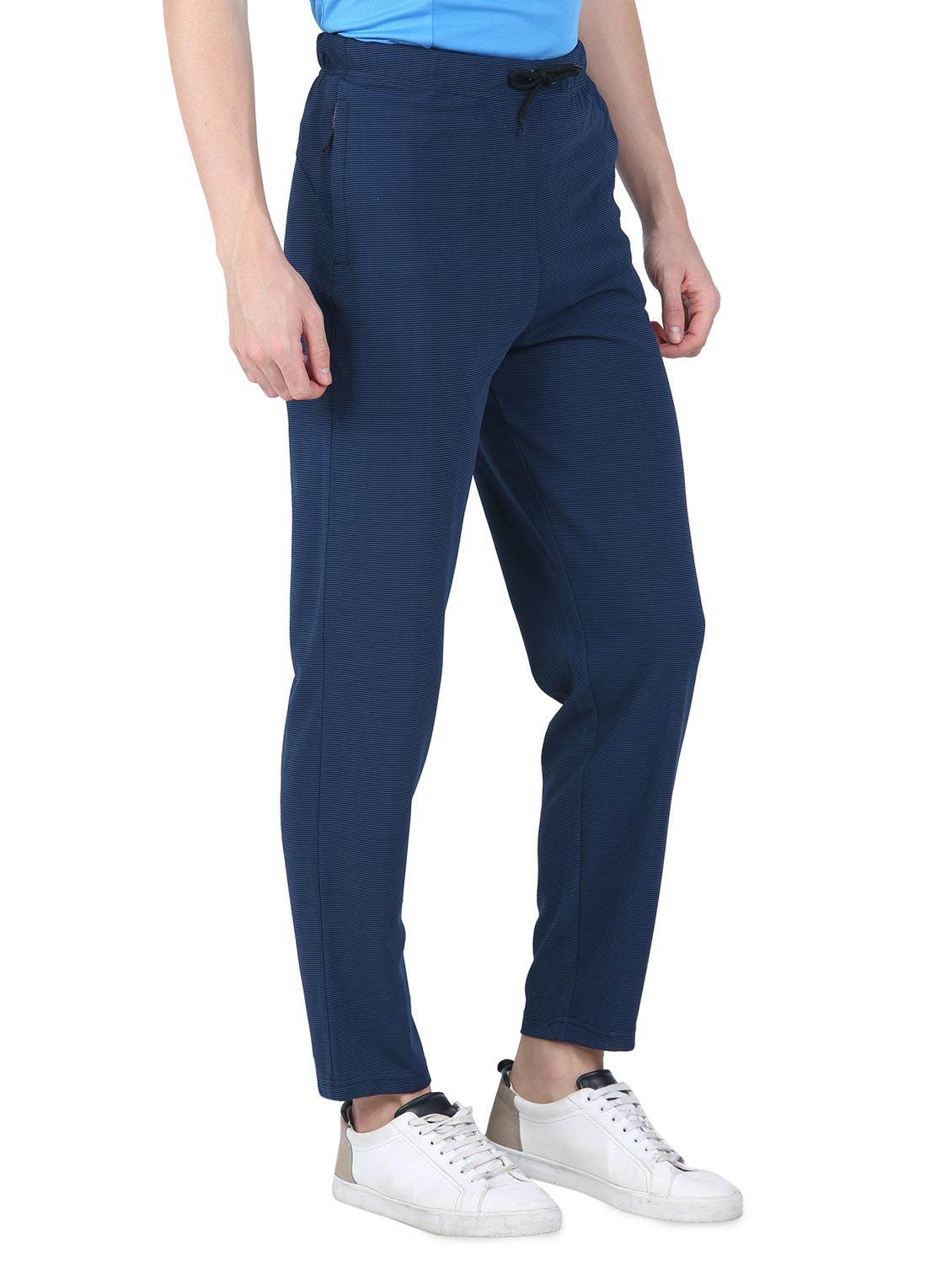 dark blue striped ankle length track pant - 16730999 - Zoom Image - 2