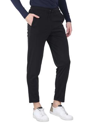 black solid ankle length track pant - 16731003 - Standard Image - 2