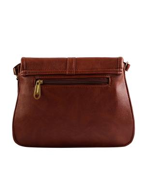 brown leatherette regular sling bag - 16731025 - Standard Image - 2