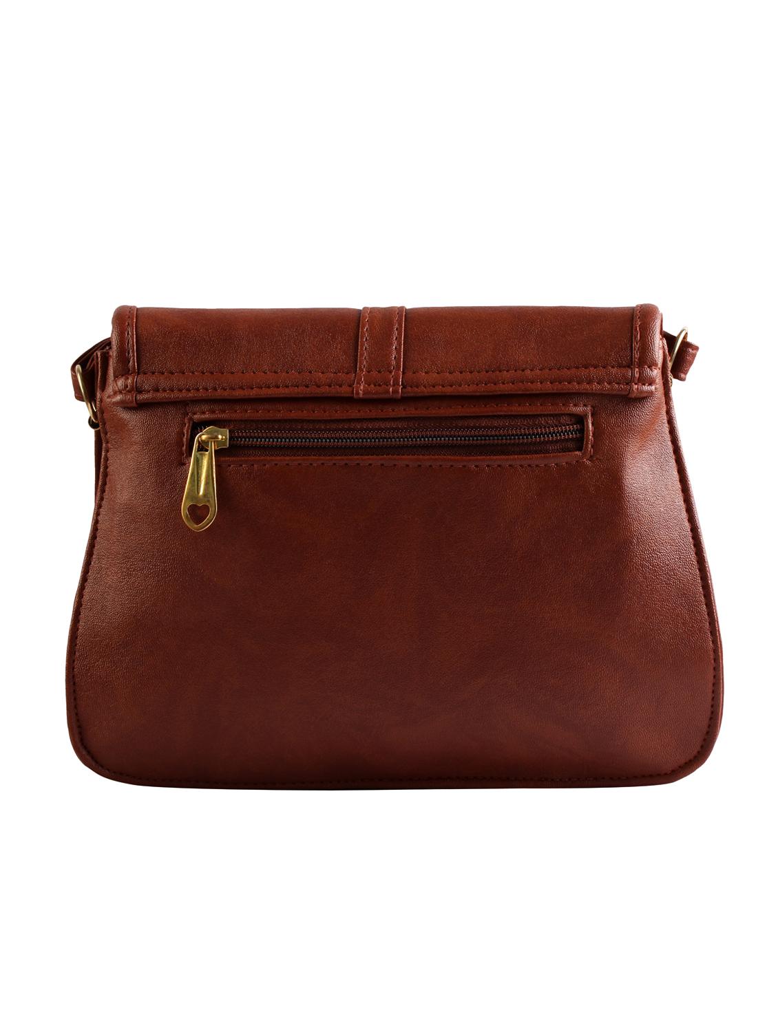 brown leatherette regular sling bag - 16731025 - Zoom Image - 2