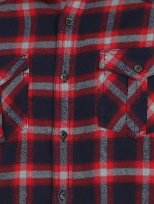 navy blue checkered casual shirt - 16731099 - Standard Image - 5