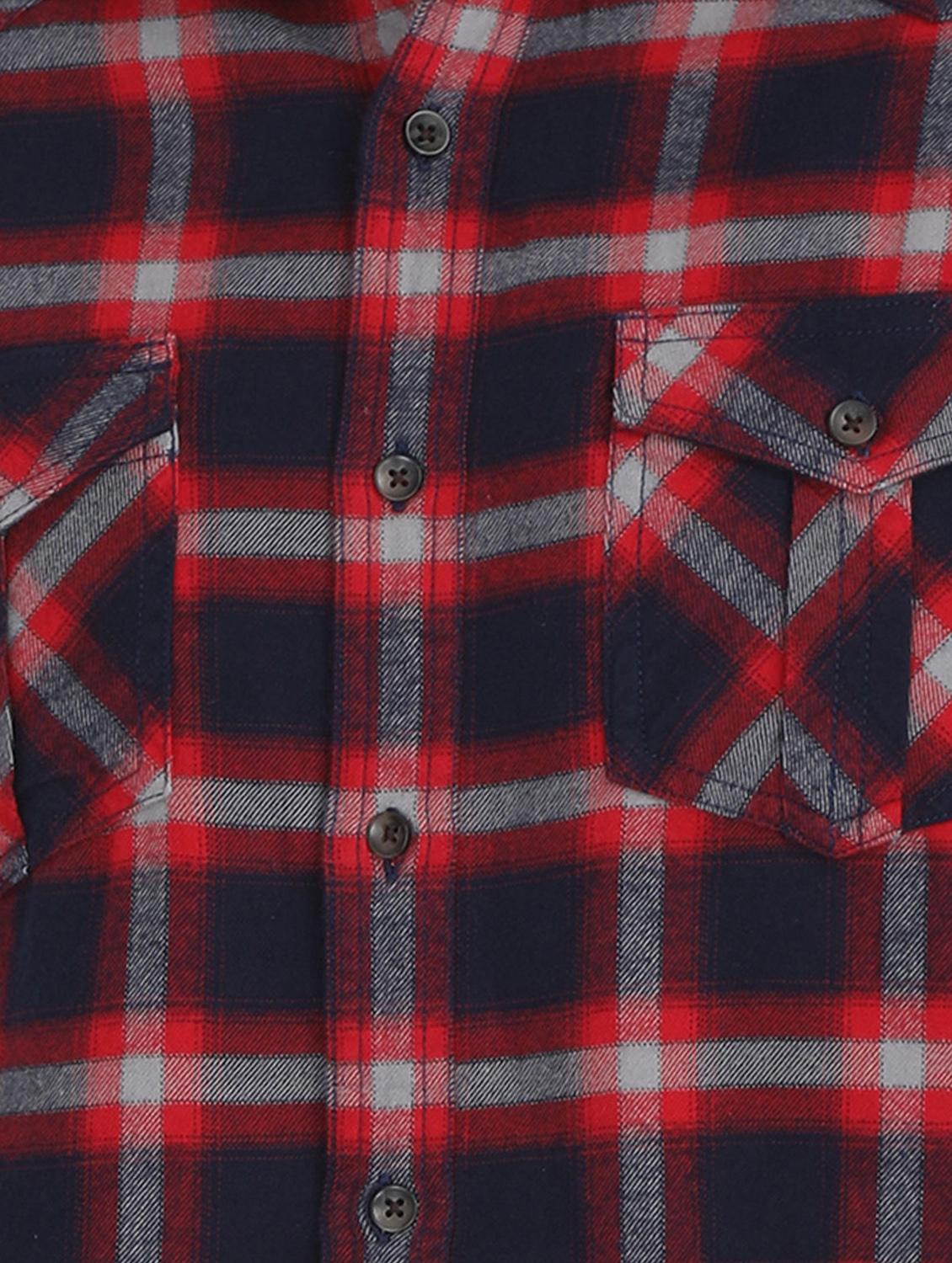 navy blue checkered casual shirt - 16731099 - Zoom Image - 5