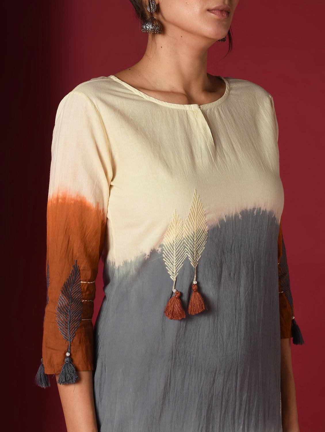 tie & dye kurta pant set - 16733994 - Zoom Image - 5