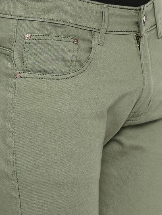 green solid plain jean - 16734699 - Zoom Image - 5