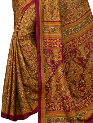paisley printed saree with blouse - 16734796 - Standard Image - 2