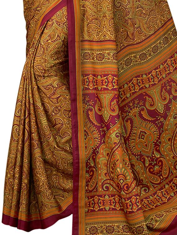 paisley printed saree with blouse - 16734796 - Zoom Image - 2