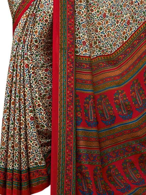 floral printed saree with blouse - 16734804 - Zoom Image - 2