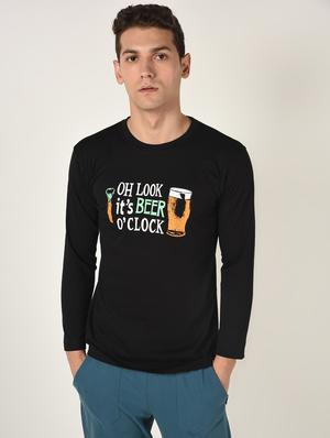 black typographic chest print t-shirt - 16735118 - Standard Image - 2