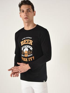 black typographic chest print t-shirt - 16735120 - Standard Image - 2