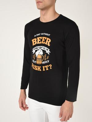 black typographic chest print t-shirt - 16735120 - Standard Image - 5