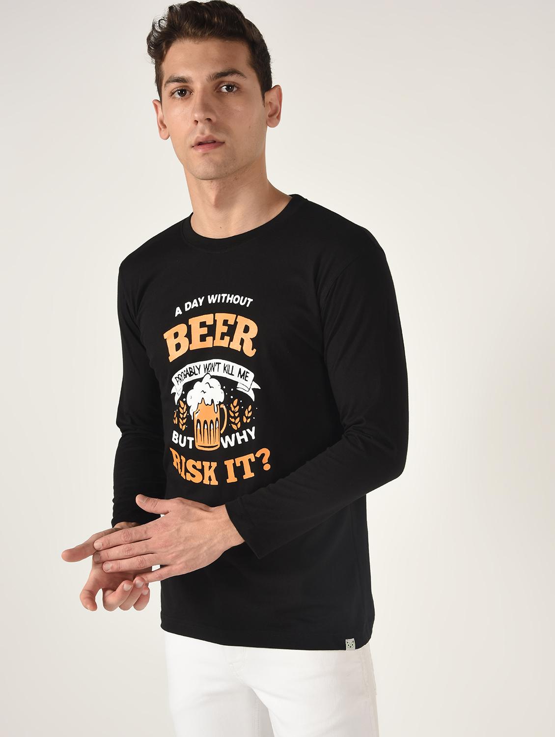 black typographic chest print t-shirt - 16735120 - Zoom Image - 2