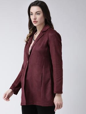 lapel neck long sleeved blazer - 16735151 - Standard Image - 2