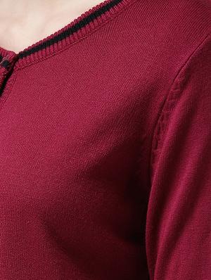 v neck contrast placket cardigan - 16735271 - Standard Image - 5