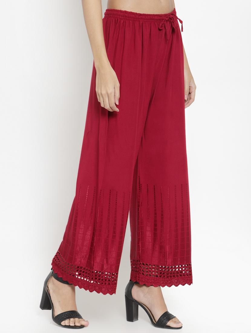 high rise laced hem palazzo - 16735561 - Zoom Image - 2