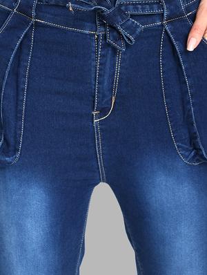 tie knot ruched hem jeans - 16737064 - Standard Image - 5