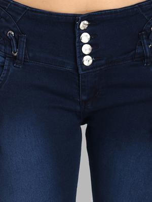 high rise button detail jeans - 16737066 - Standard Image - 5