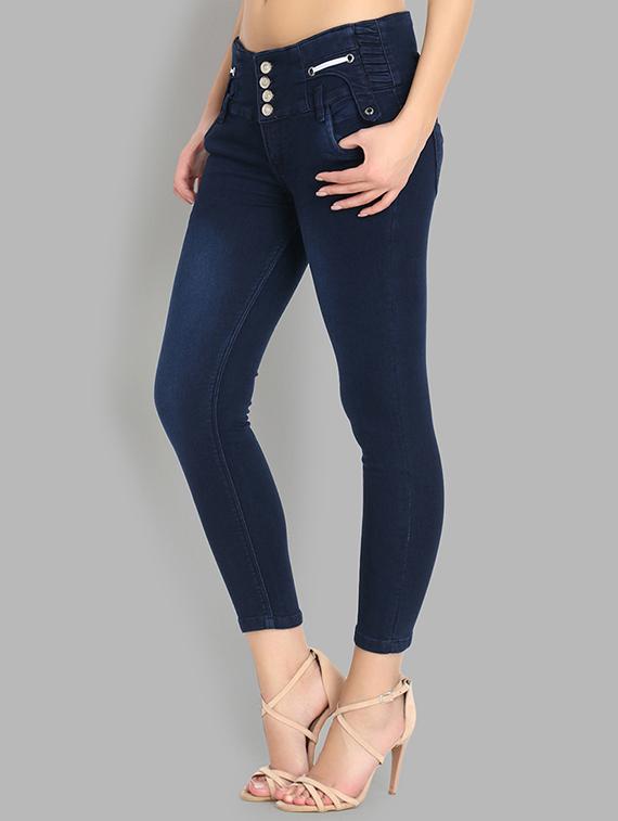 mid rise button detail jeans - 16737069 - Zoom Image - 2