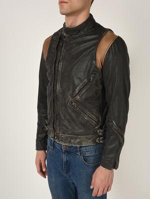 black solid 100% lamb leather jacket - 16737539 - Standard Image - 5