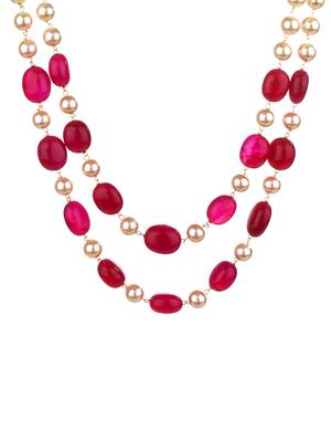 pink metal long necklace - 16737661 - Standard Image - 2