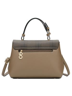 brown leatherette (pu) regular satchel - 16738010 - Standard Image - 2