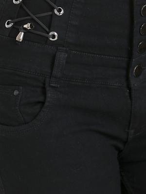 high rise solid jeans - 16738240 - Standard Image - 5